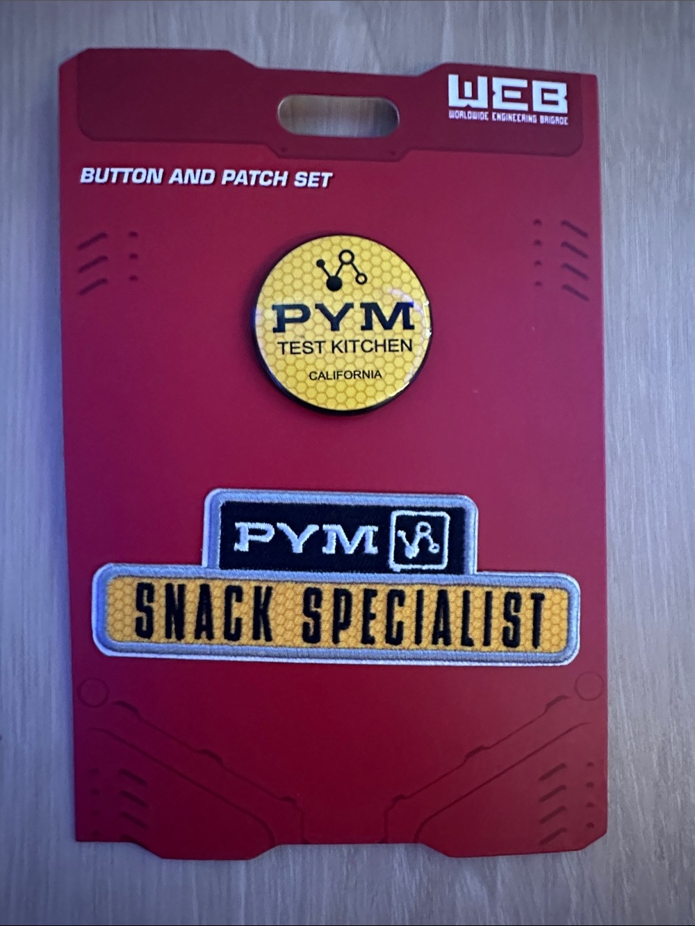 Disney Yellow and Black PYM Snack Specialist Brooch and Patch Set